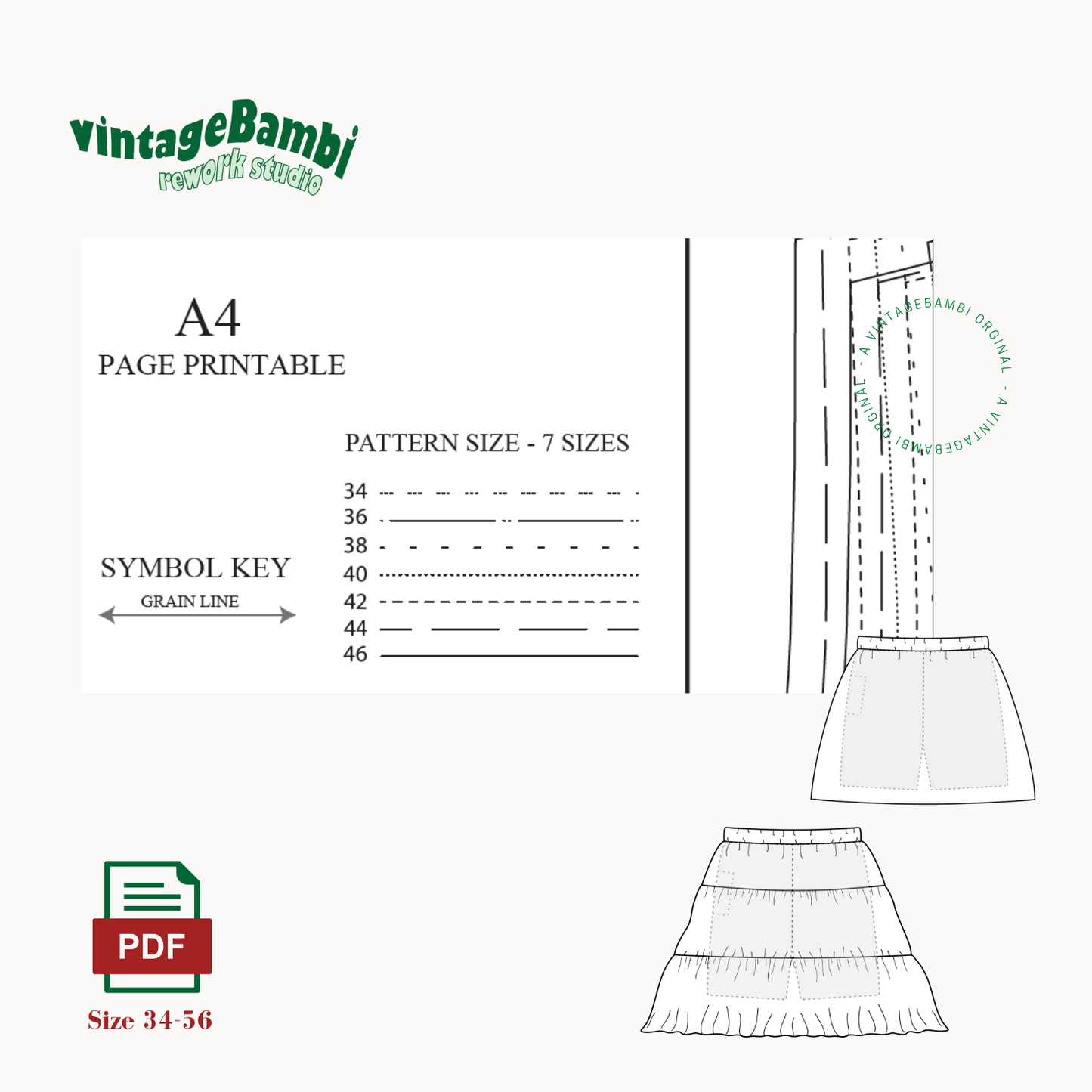 2 in 1 - Ellen skort sewingpattern ENGLISH