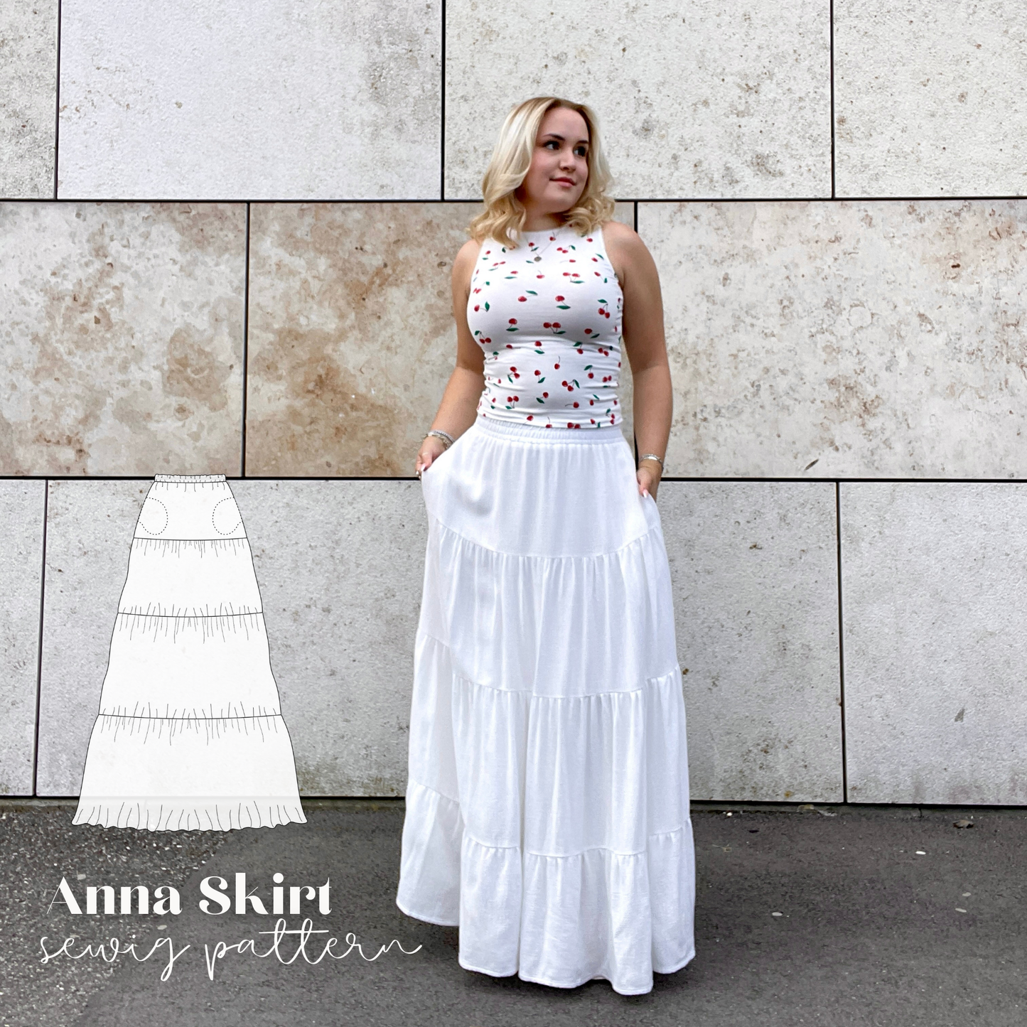 Anna maxiskirt sewingpattern ENGLISH