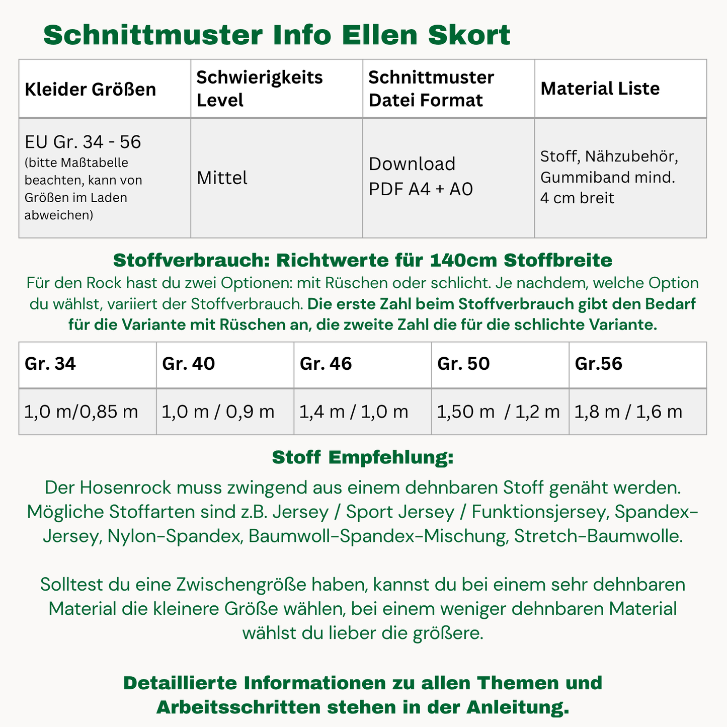 2 in 1 - Ellen Skort Schnittmuster DEUTSCH