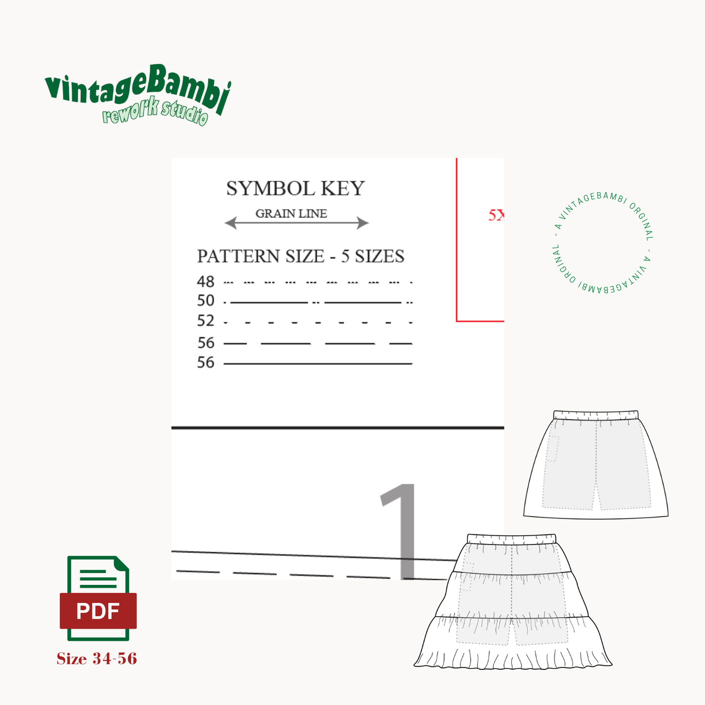 2 in 1 - Ellen Skort Schnittmuster DEUTSCH