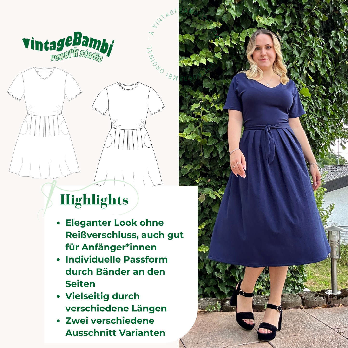Marie Kleid Schnittmuster DEUTSCH