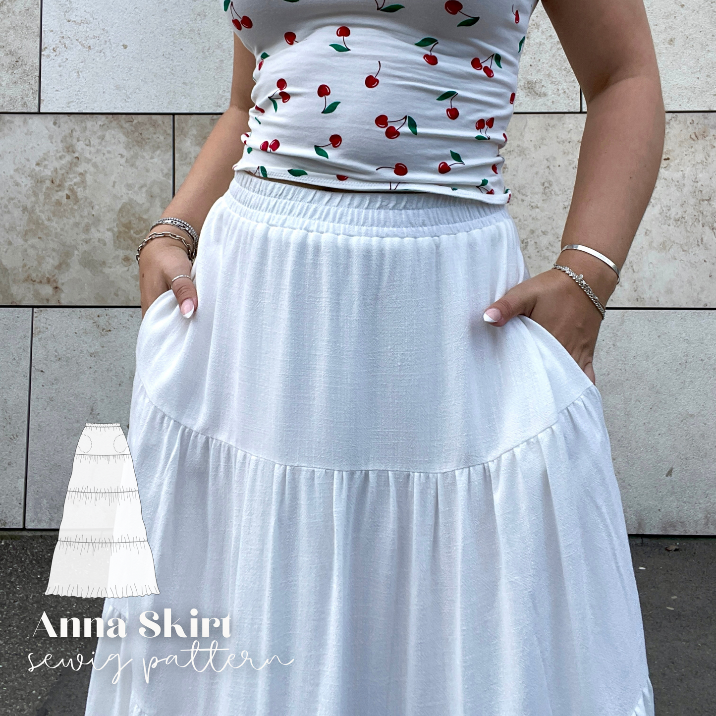 Anna maxiskirt sewingpattern ENGLISH