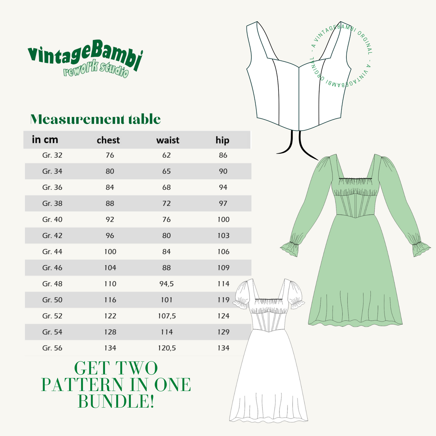 VintageBambi Sewing Pattern - Bundle 2 ENGLISH