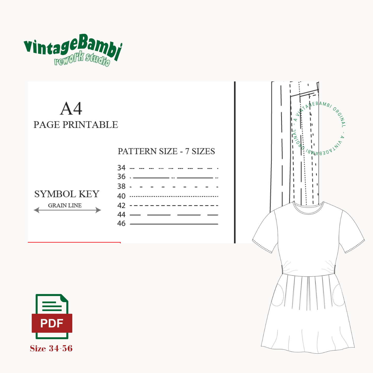 Marie Kleid Schnittmuster DEUTSCH