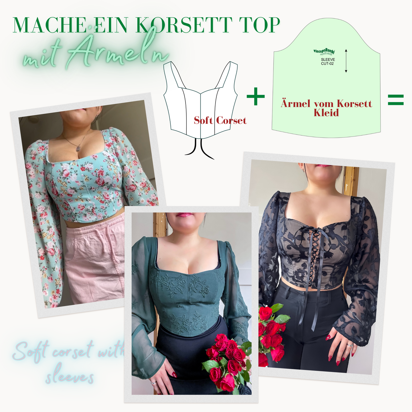 Soft-Korsett / Corsage Schnittmuster DEUTSCH