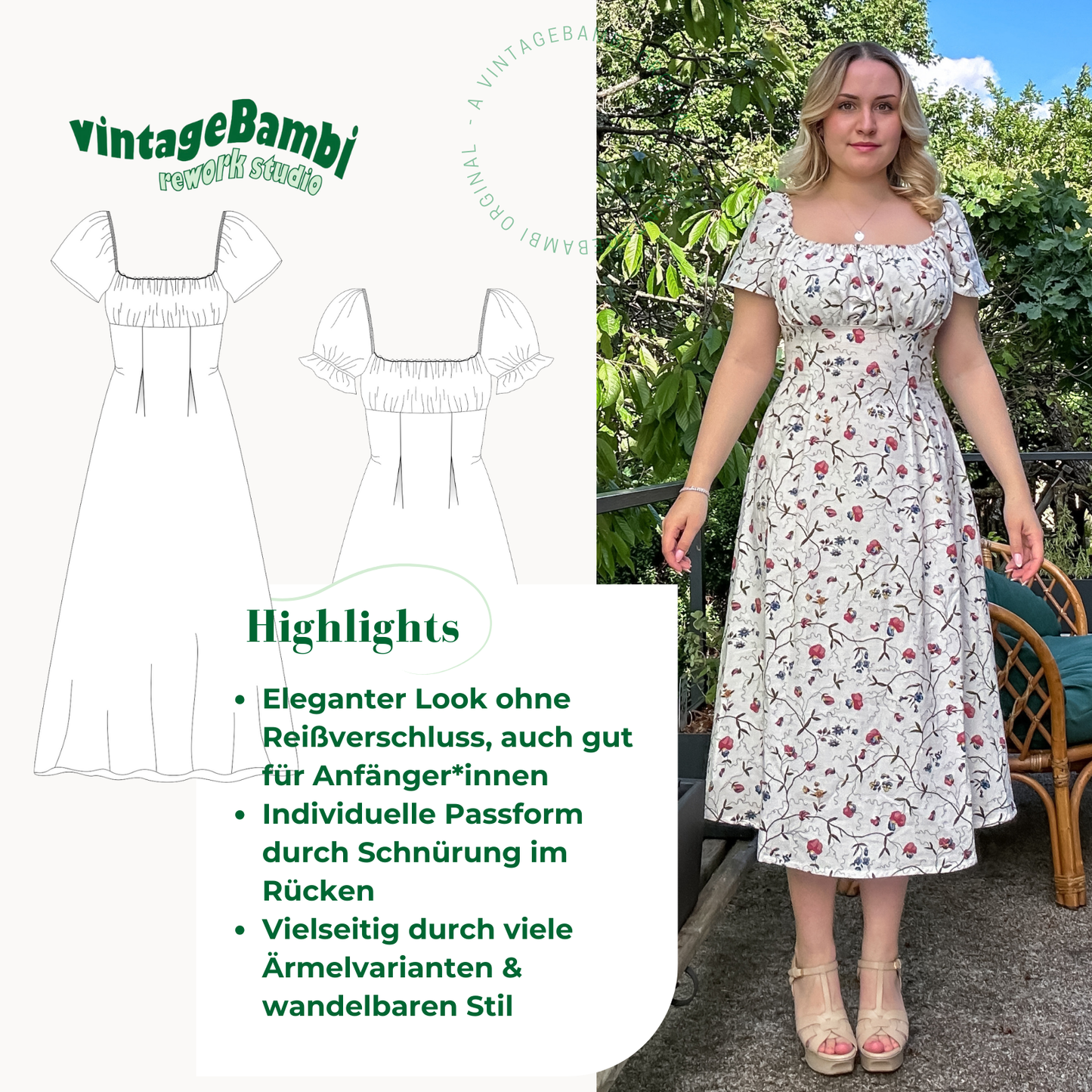 Mira Kleid Schnittmuster DEUTSCH
