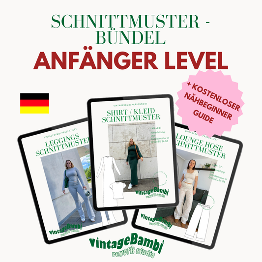 Näh-Beginner Schnittmuster Bündel DEUTSCH