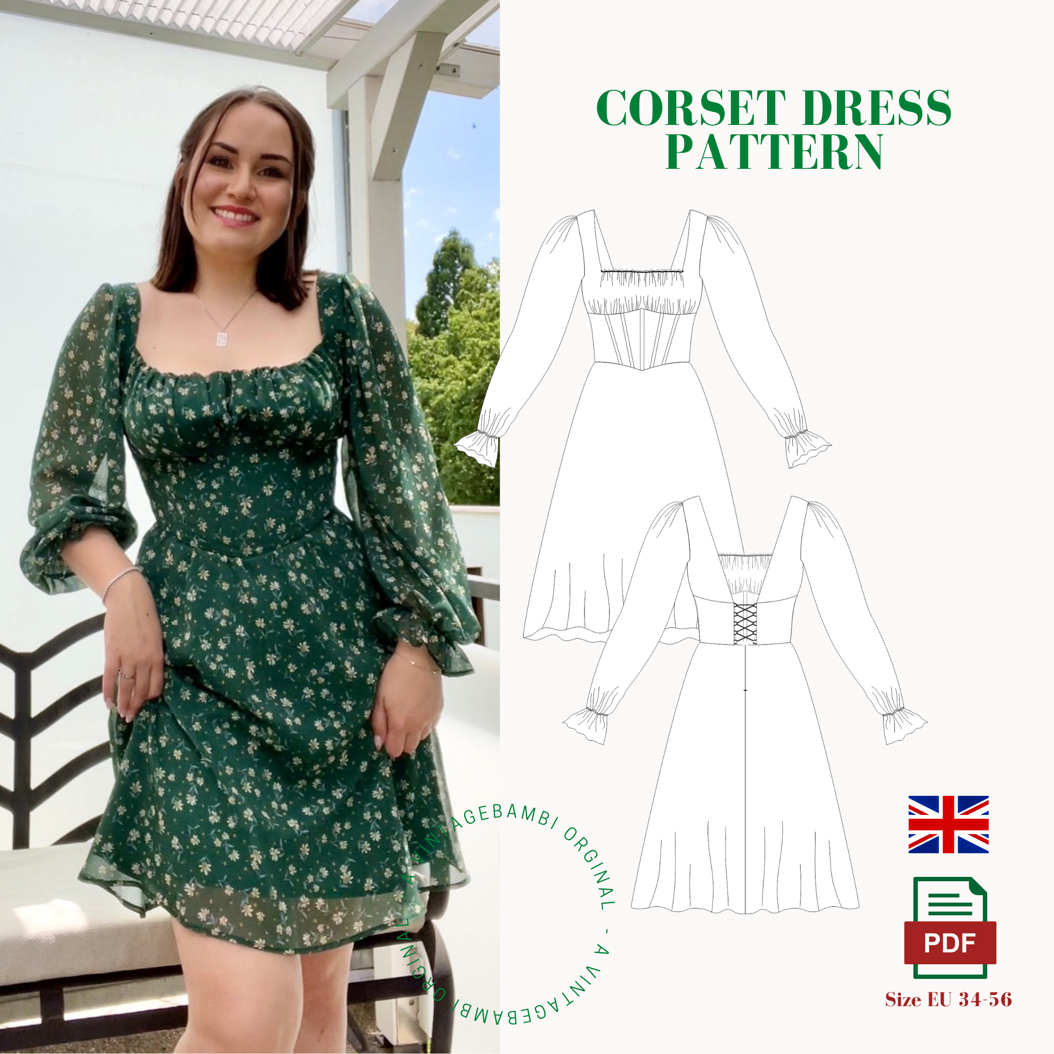 Corset dress pattern hot sale