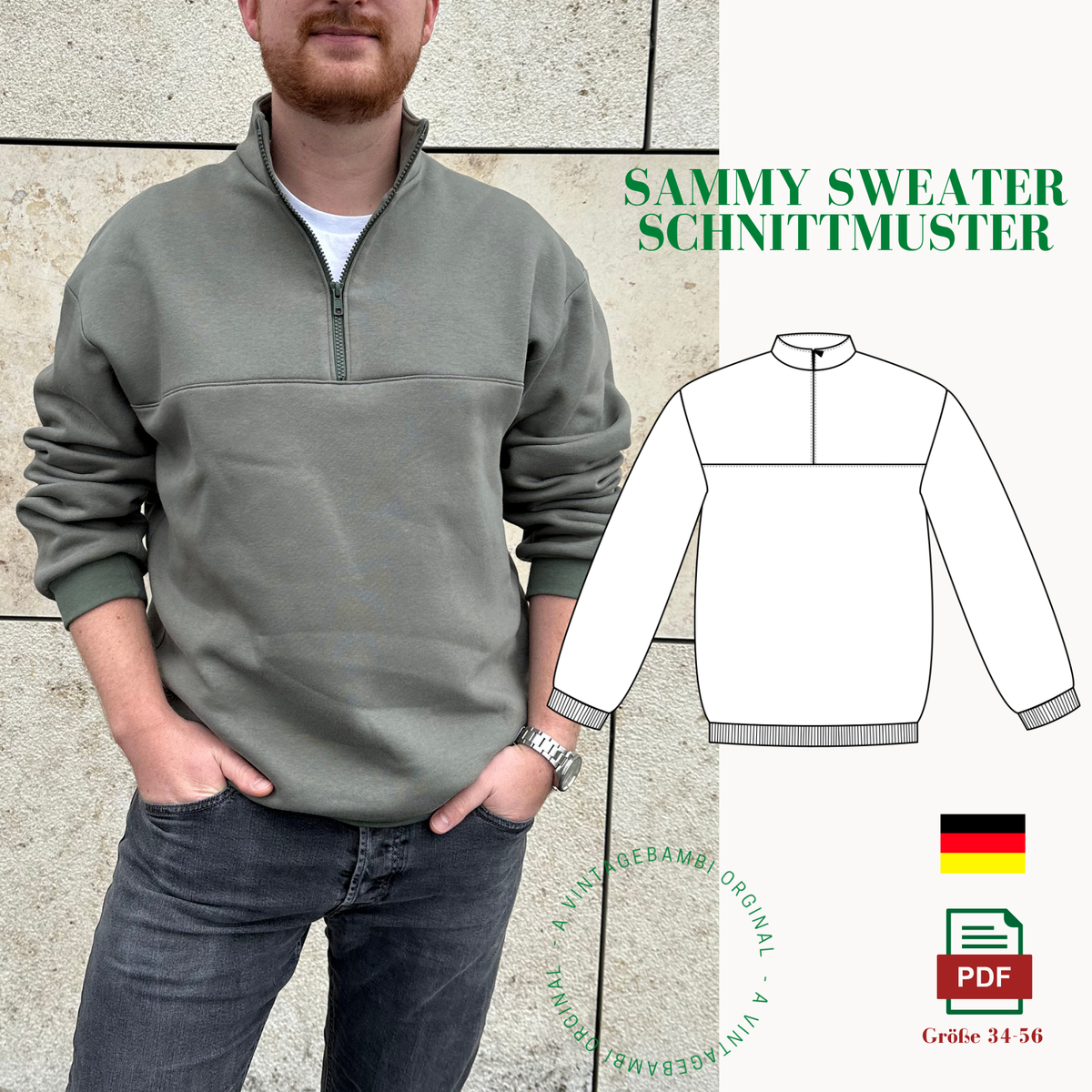 Sammy Sweatshirt Schnittmuster DEUTSCH
