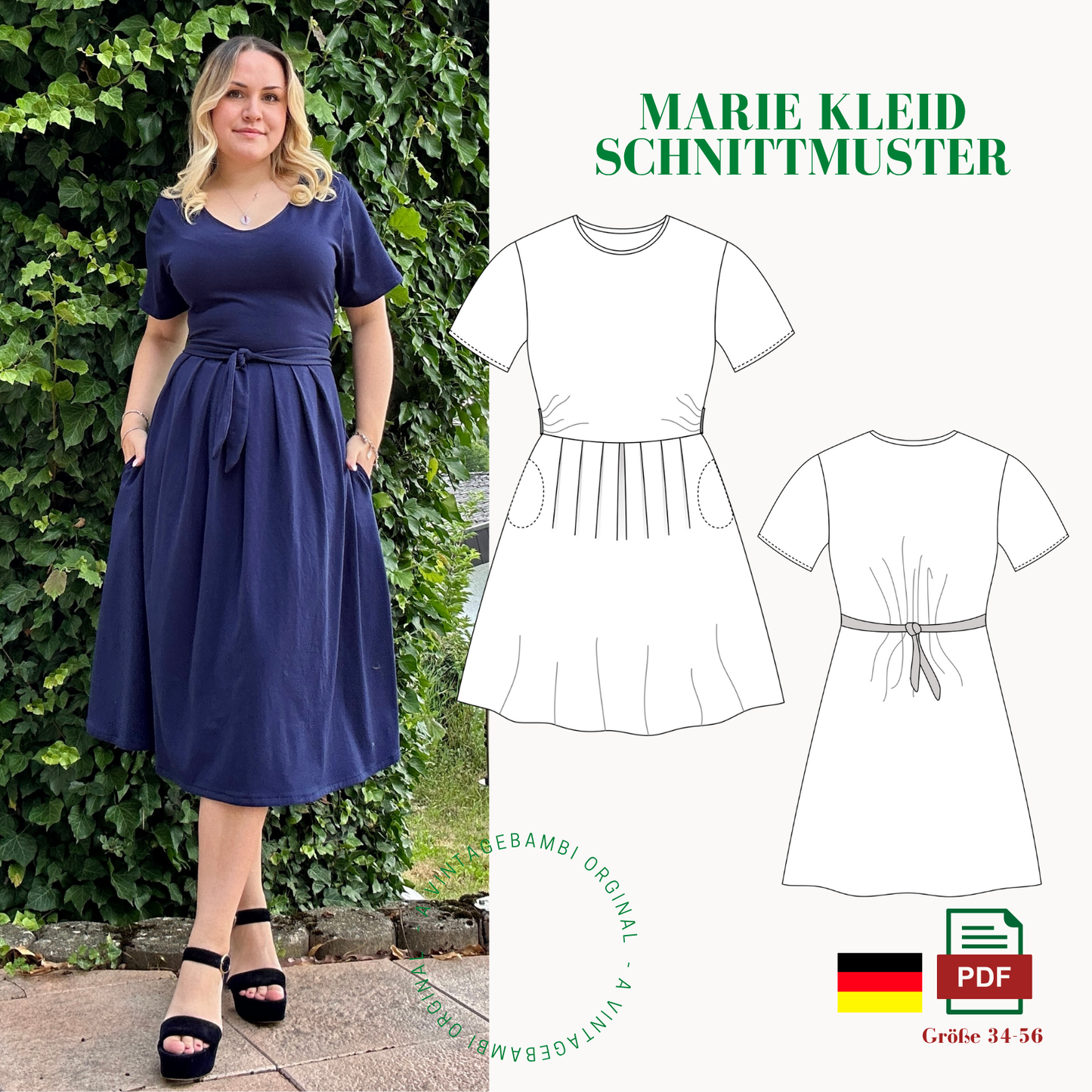 Marie Kleid Schnittmuster DEUTSCH