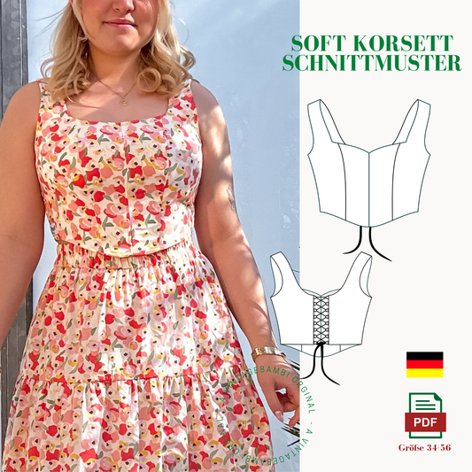Soft-Korsett / Corsage Schnittmuster DEUTSCH