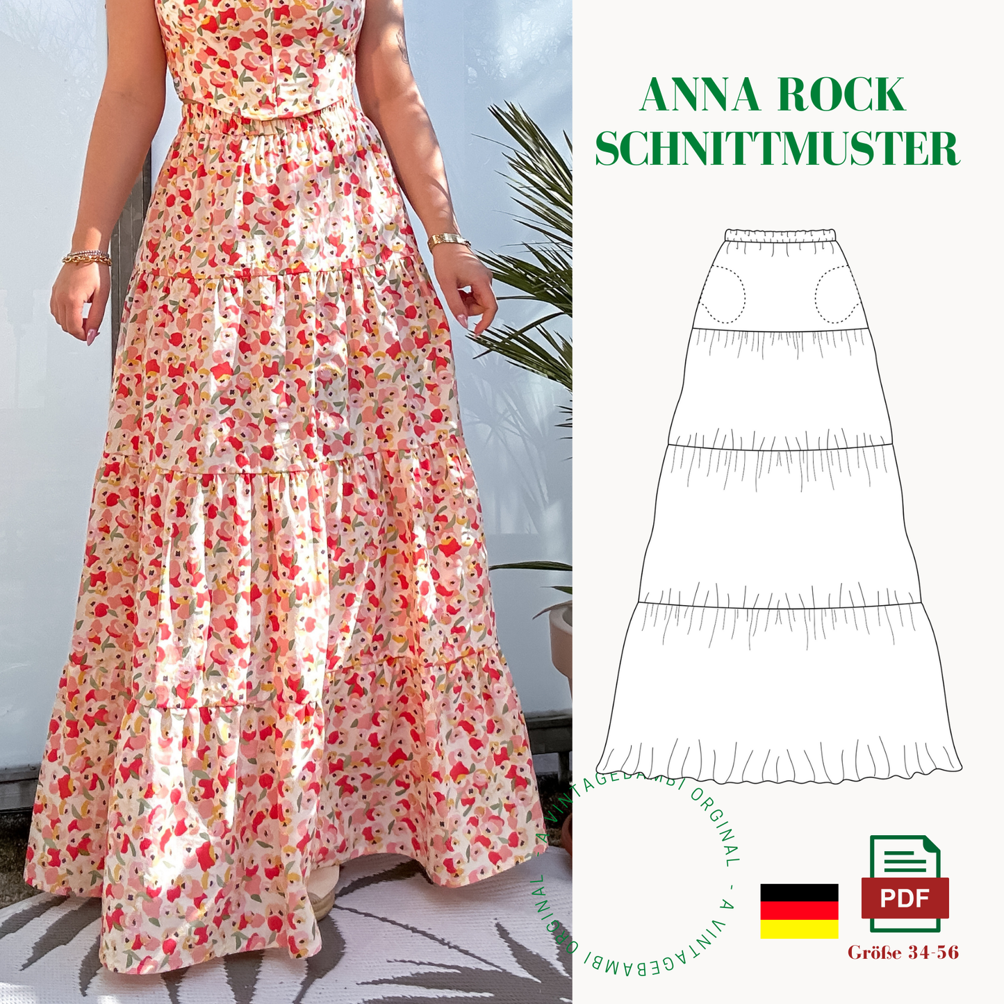 Anna Maxirock Schnittmuster DEUTSCH