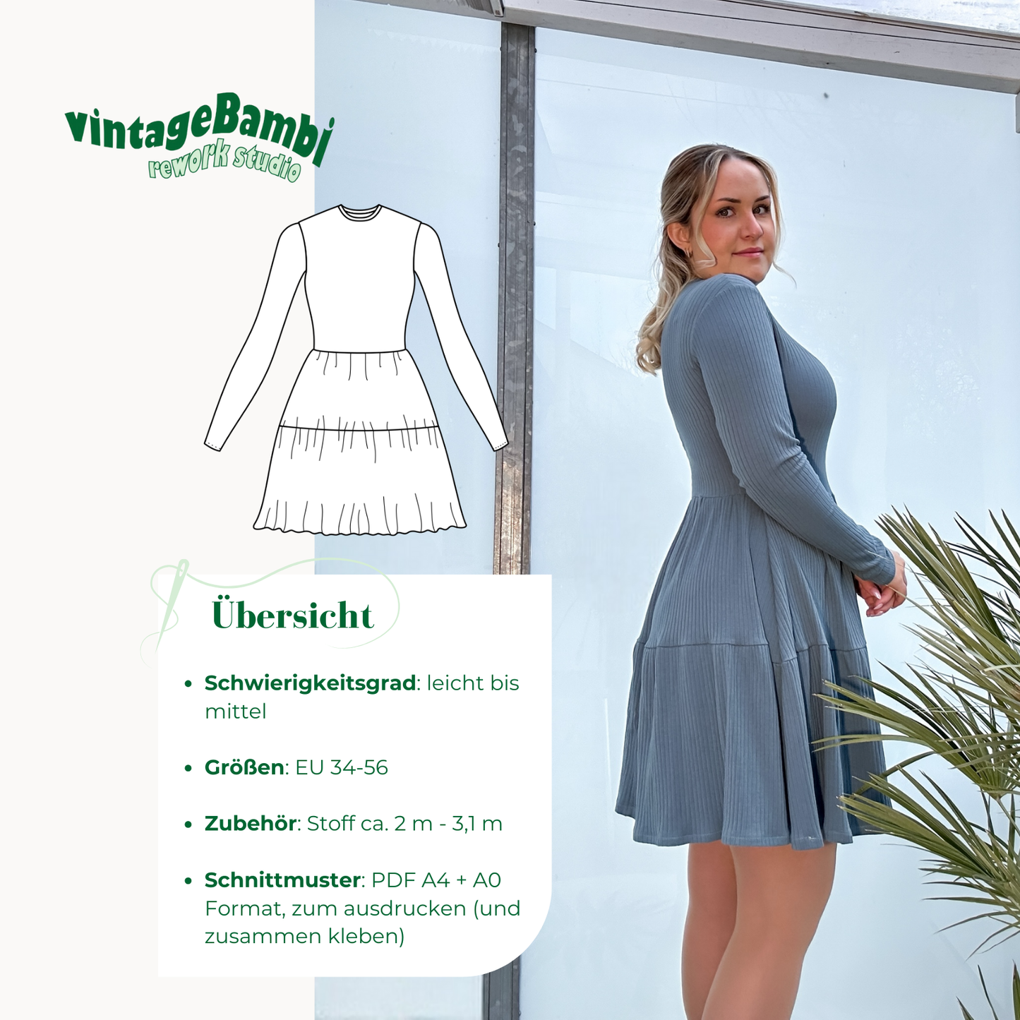 Melli Kleid Schnittmuster DEUTSCH