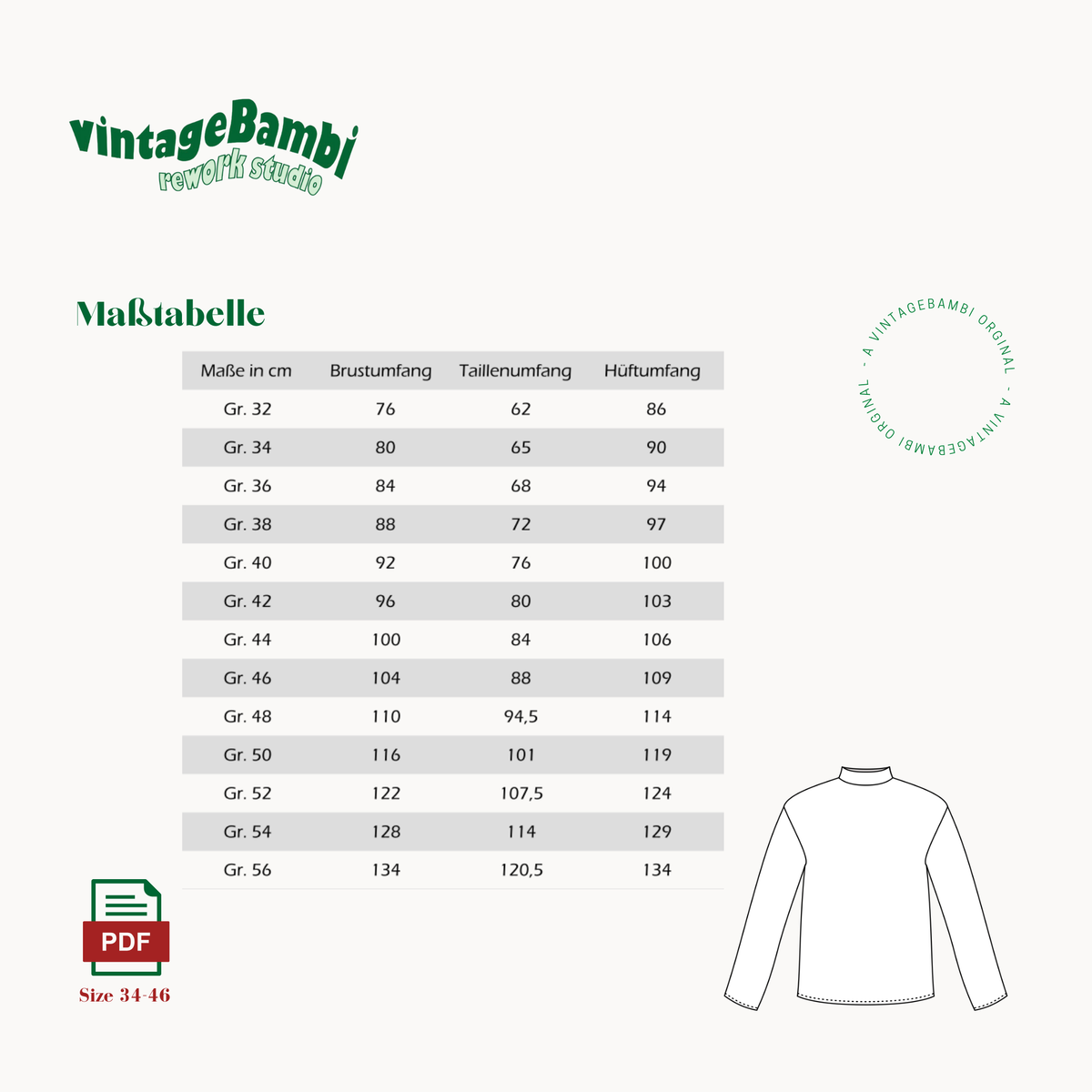 Lilly Longsleeve Schnittmuster DEUTSCH