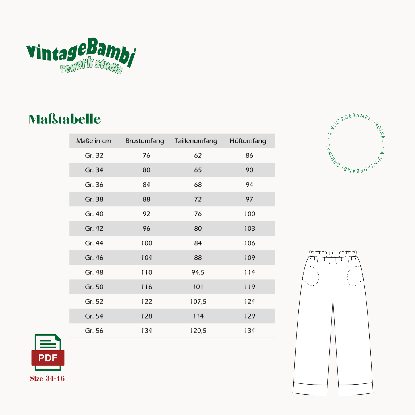 Lounge Hose Schnittmuster Deutsch