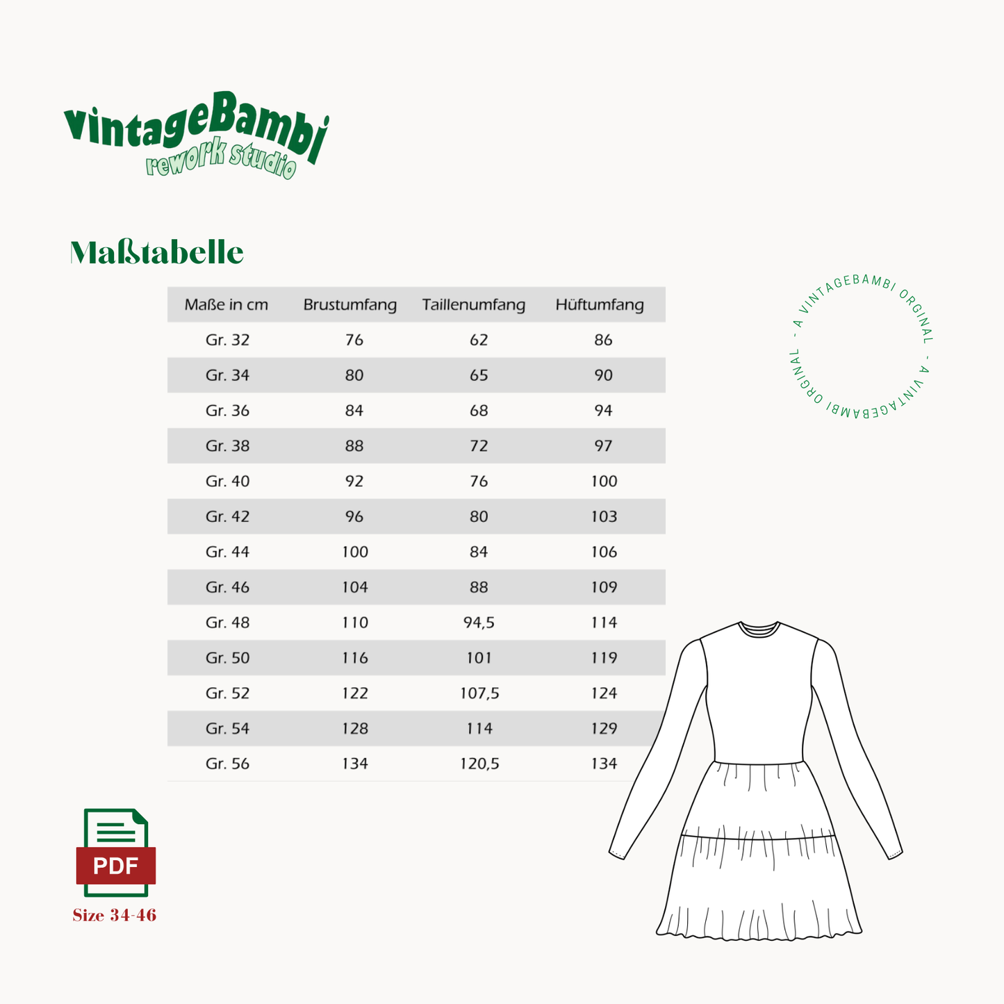 Melli Kleid Schnittmuster DEUTSCH
