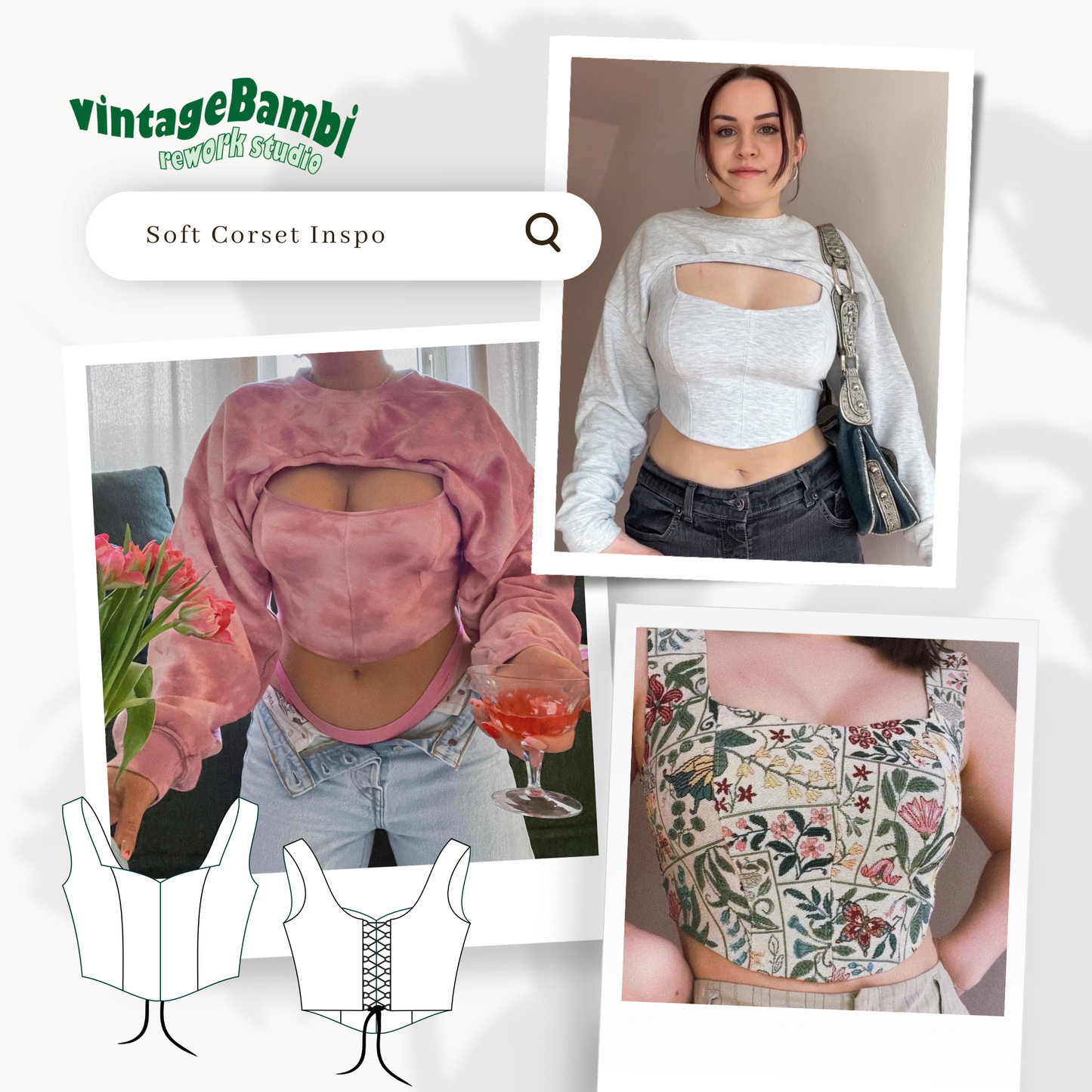 Soft-corset/corsage sewingpattern ENGLISH