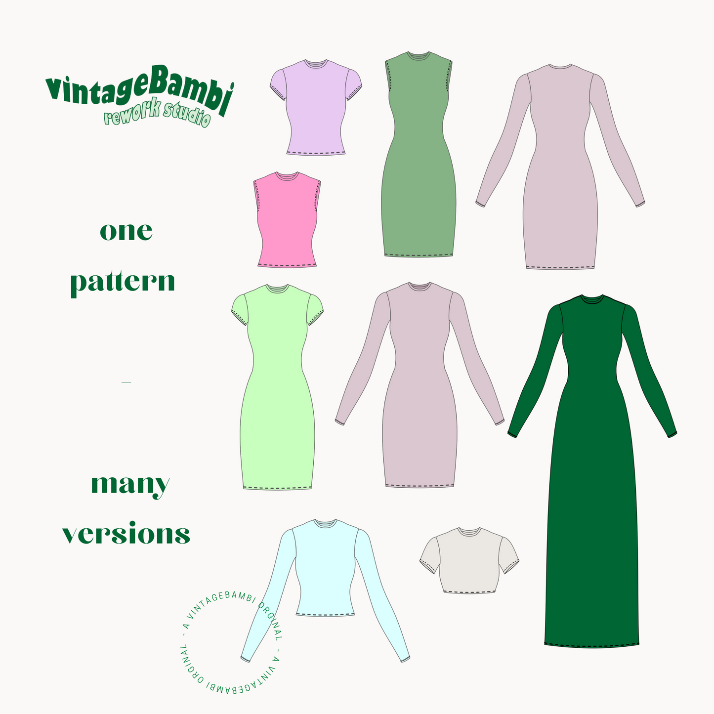 VintageBambi Shirt / Dress pattern ENGLISH