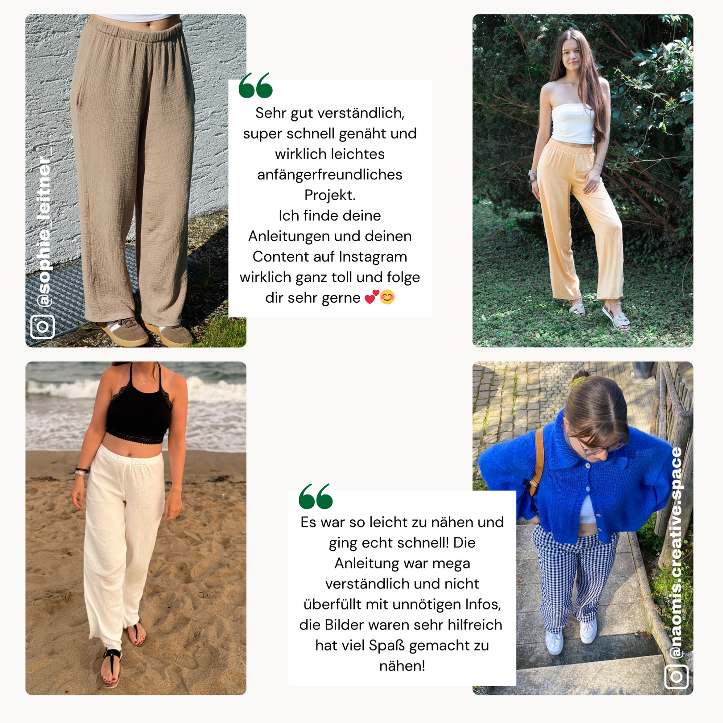 Lounge Hose Schnittmuster DEUTSCH