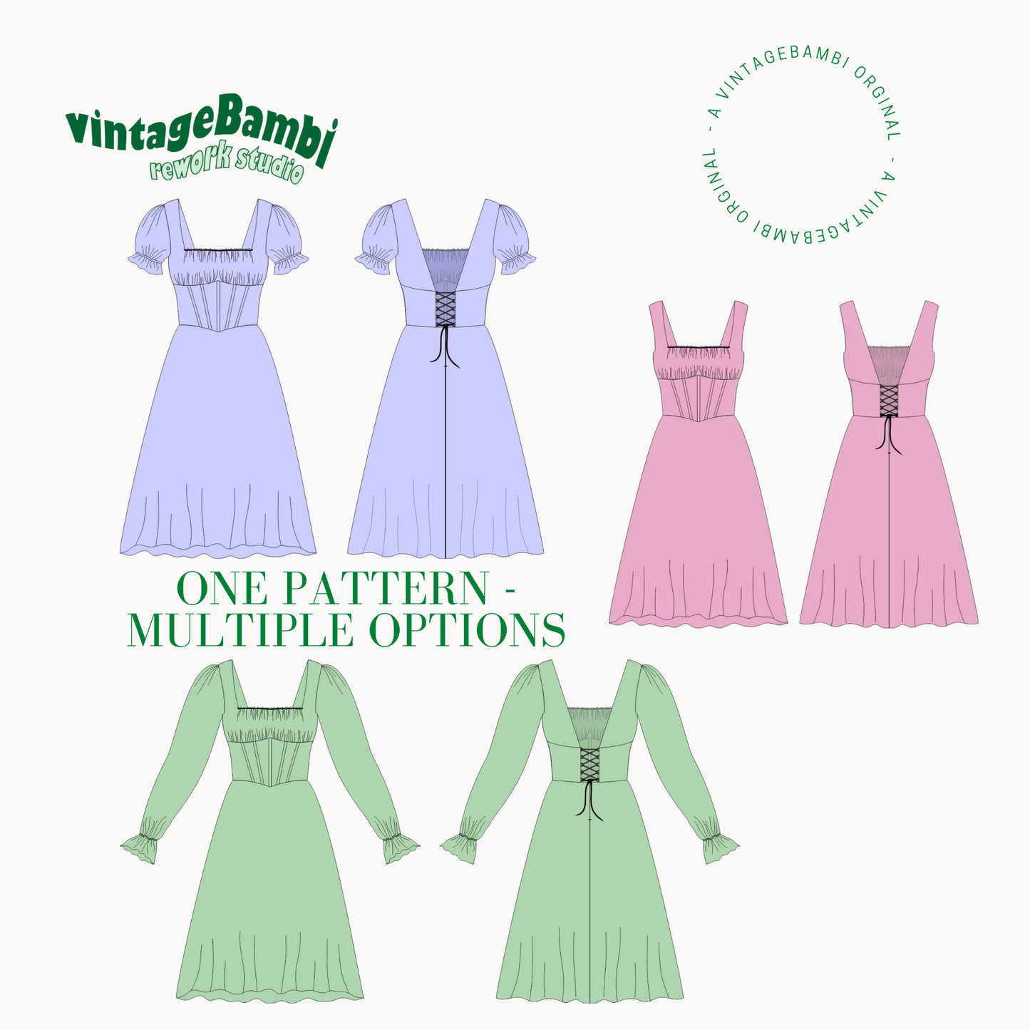 VintageBambi Korsett Kleid Schnittmuster DEUTSCH