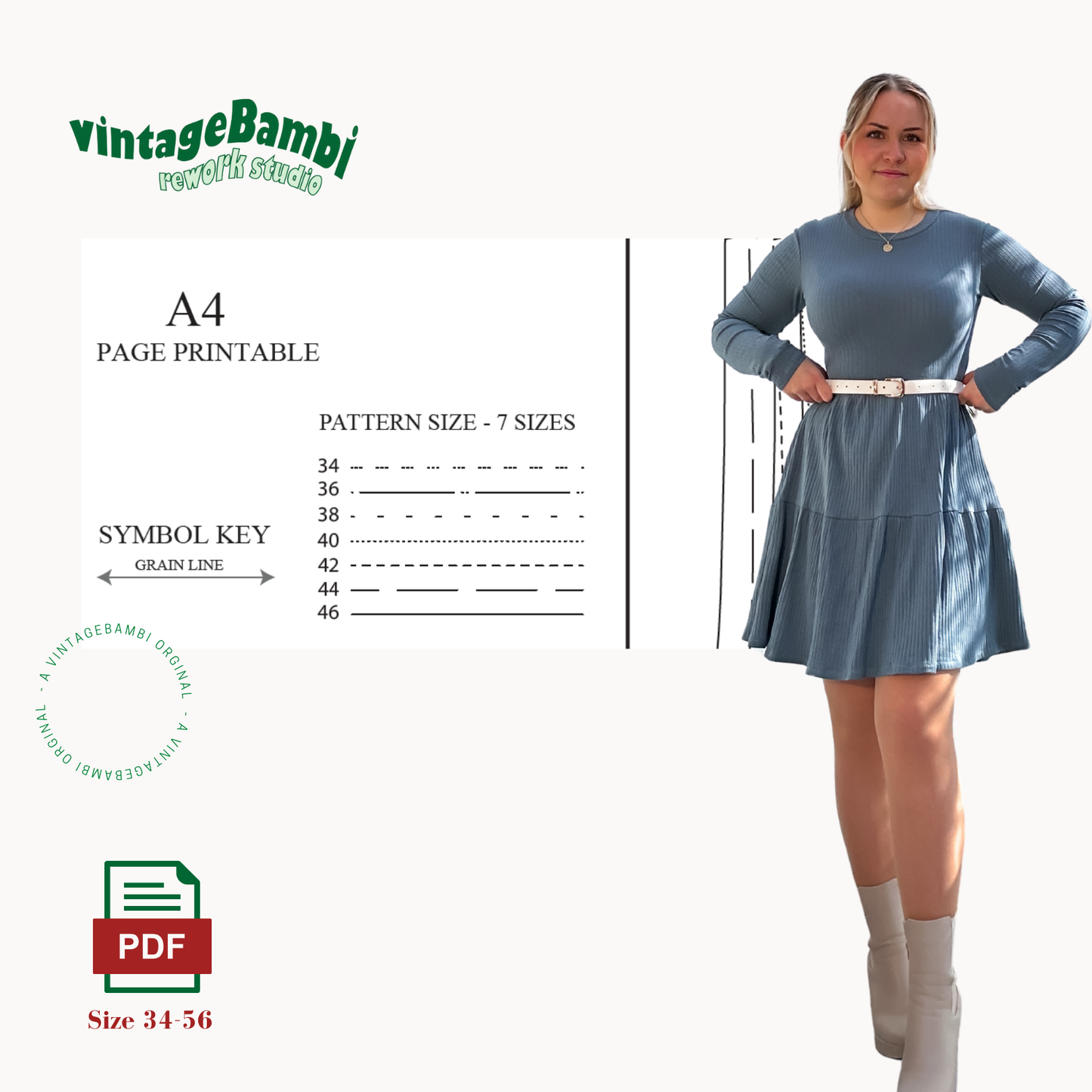 Melli Kleid Schnittmuster DEUTSCH