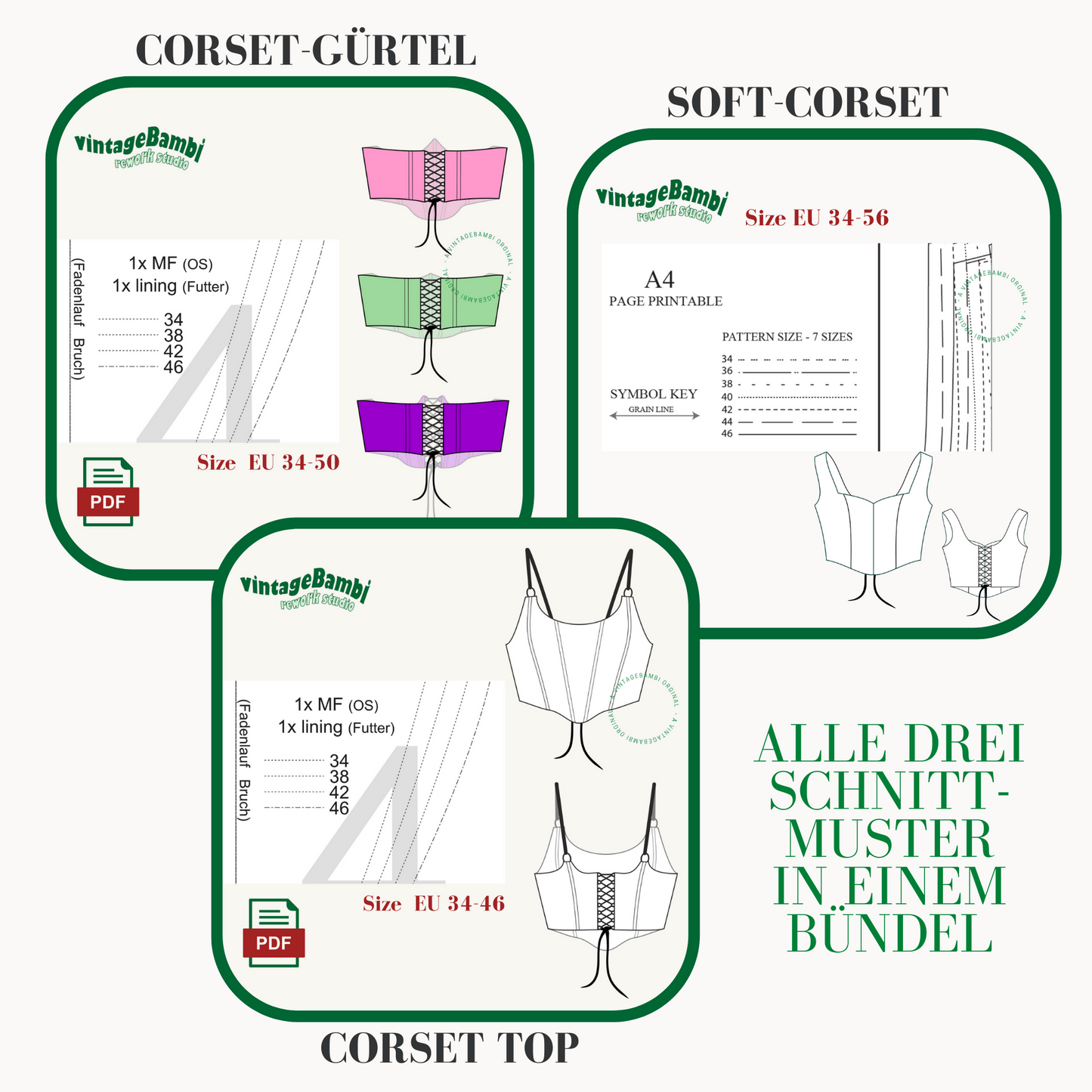 VintageBambi Sewing Pattern - Bundle ENGLISH