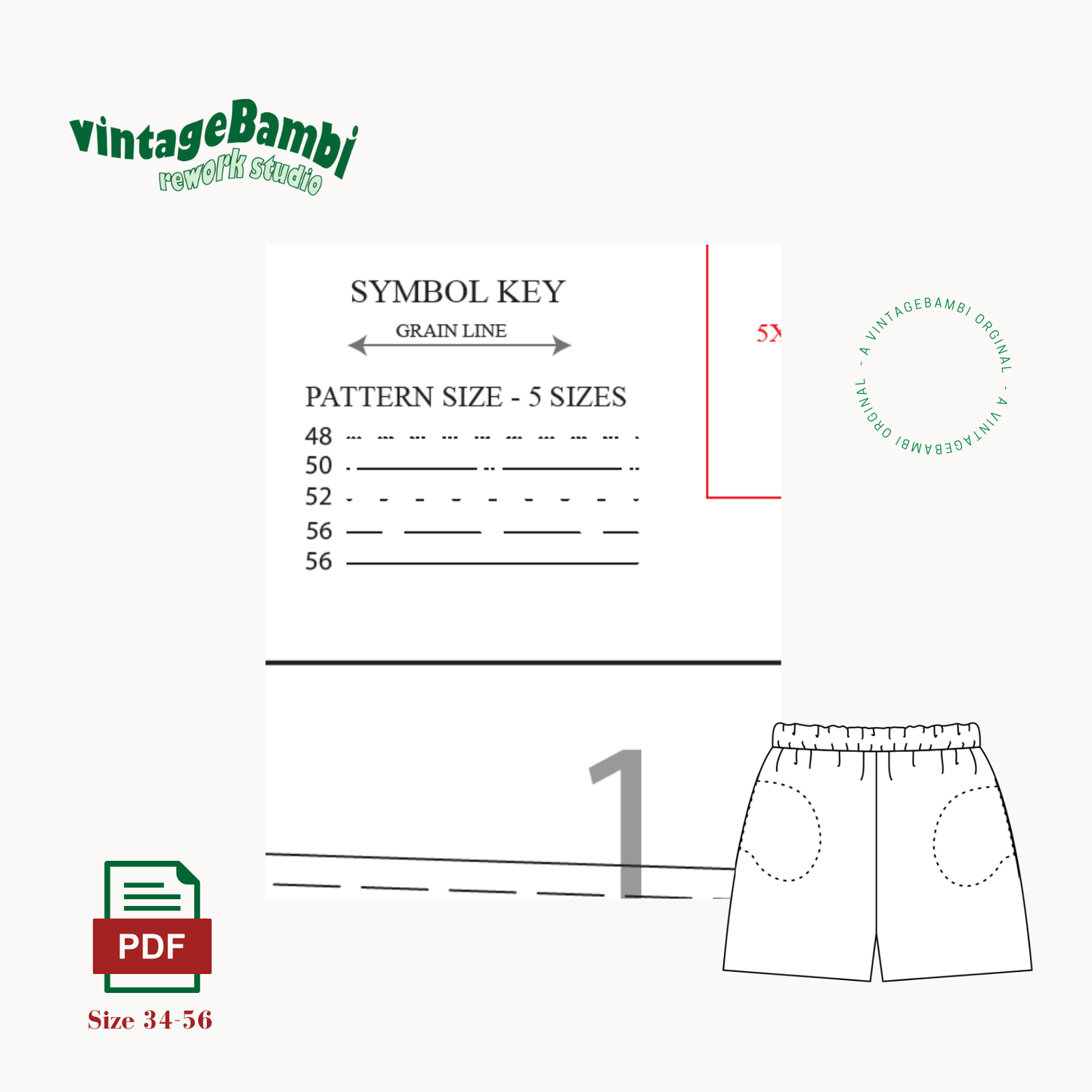 Lucy shorts sewingpattern ENGLISH