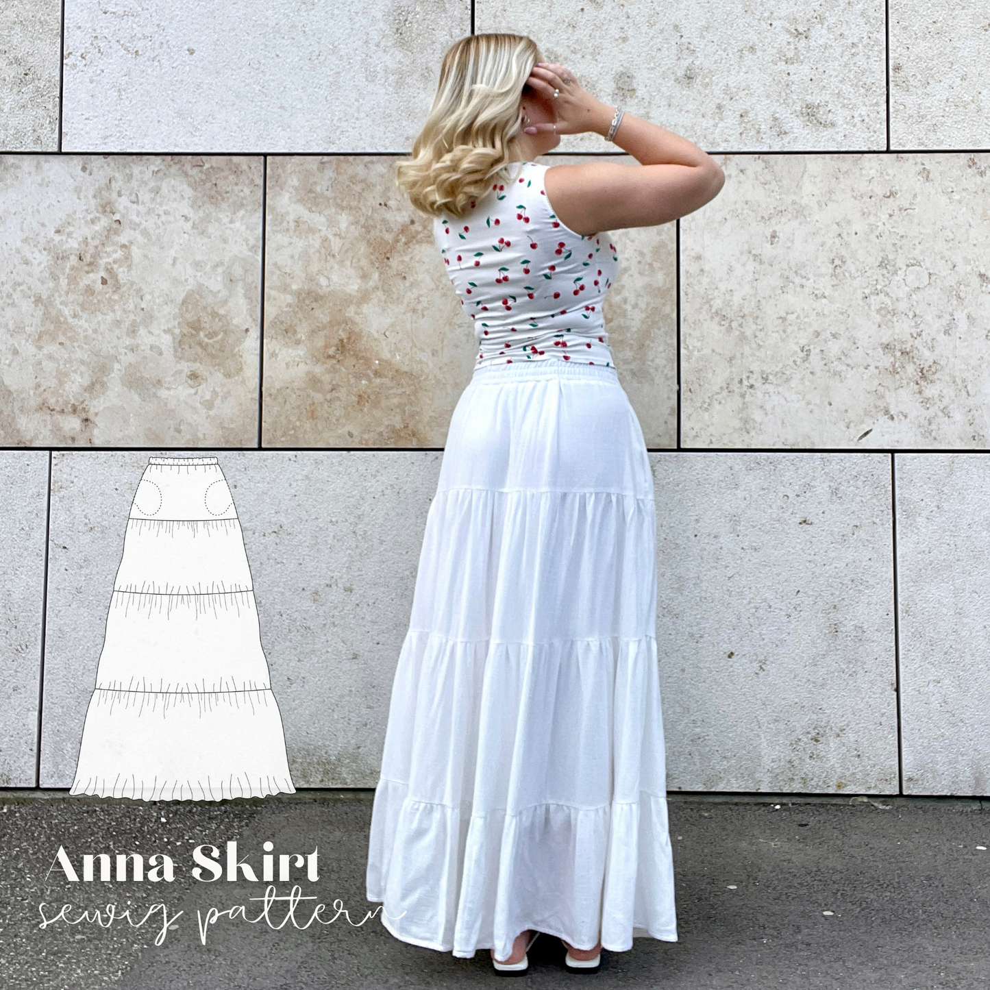 Anna maxiskirt sewingpattern ENGLISH