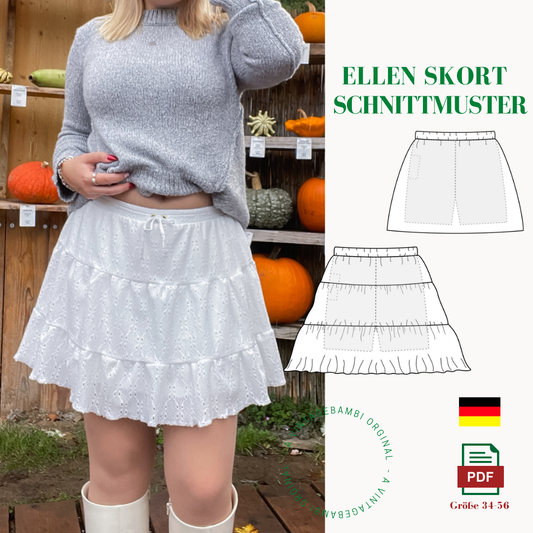 2 in 1 - Ellen Skort Schnittmuster DEUTSCH