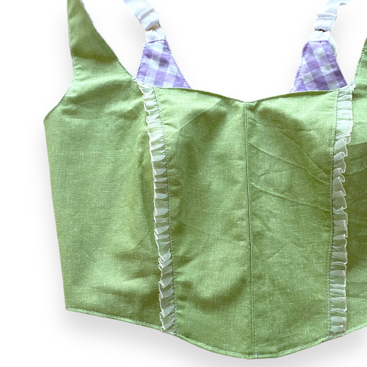 Soft corset green ruffles / Size S