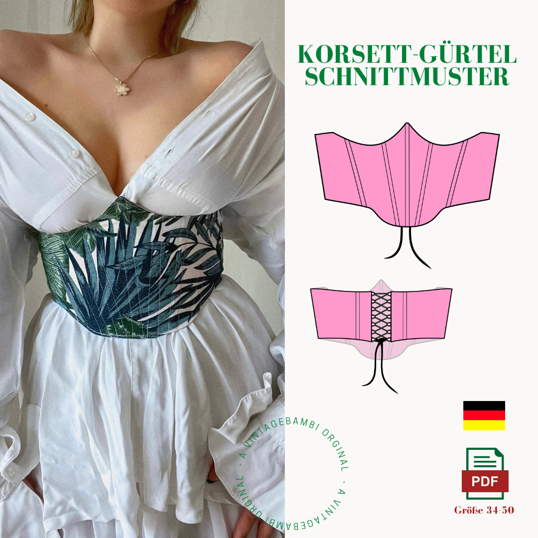 Korsett-Gürtel Schnittmuster DEUTSCH