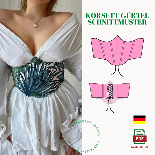 Korsett-Gürtel Schnittmuster DEUTSCH