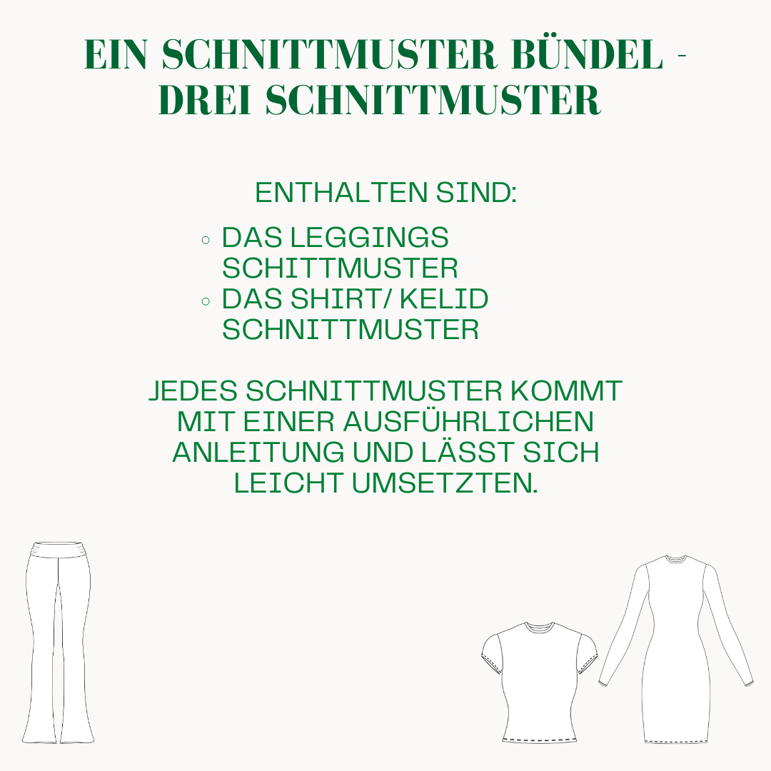 Leggings & Shirt Schnittmuster Bündel DEUTSCH