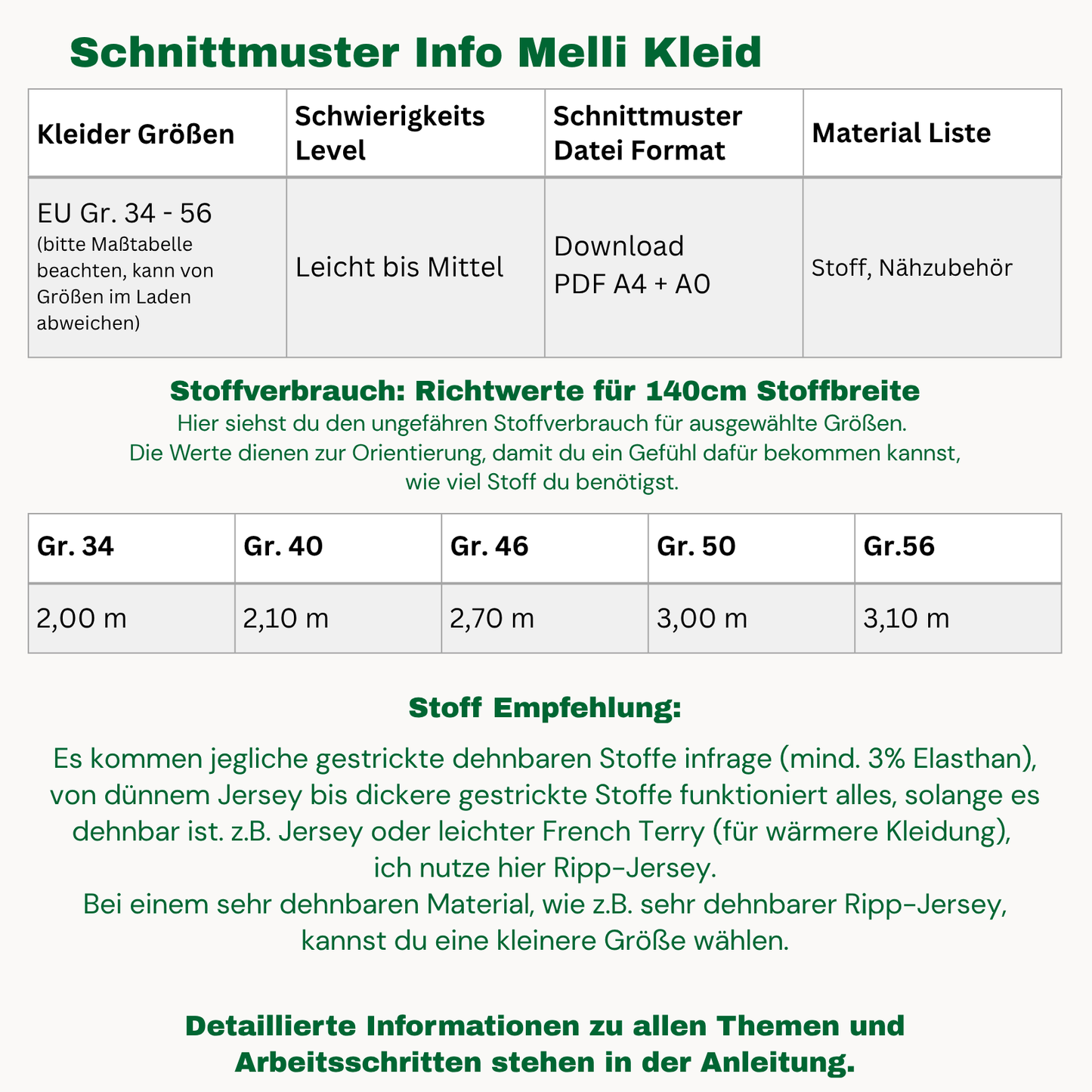 Melli Kleid Schnittmuster DEUTSCH