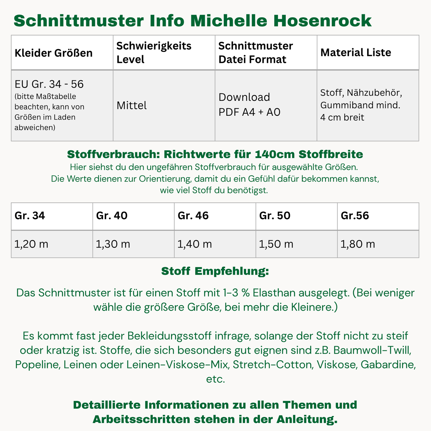 Michelle Hosenrock Schnittmuster DEUTSCH