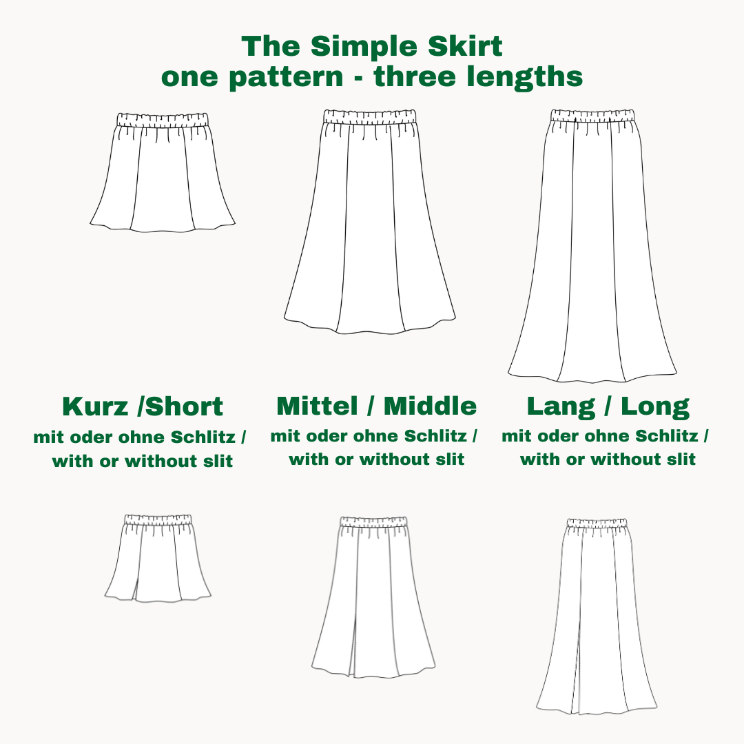 "The simple skirt" sewingpattern ENGLISH