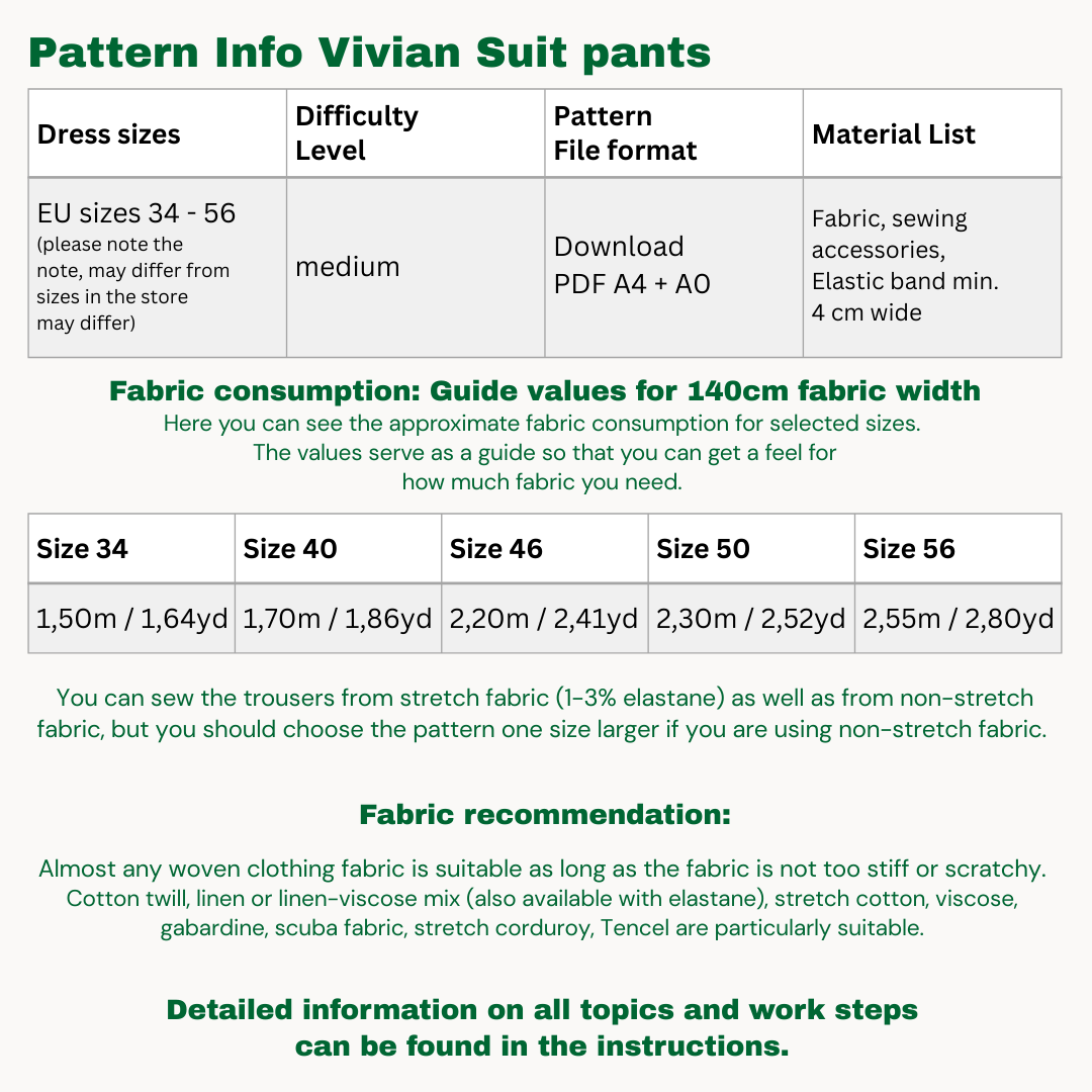 Vivian trouser sewingpattern ENGLISH