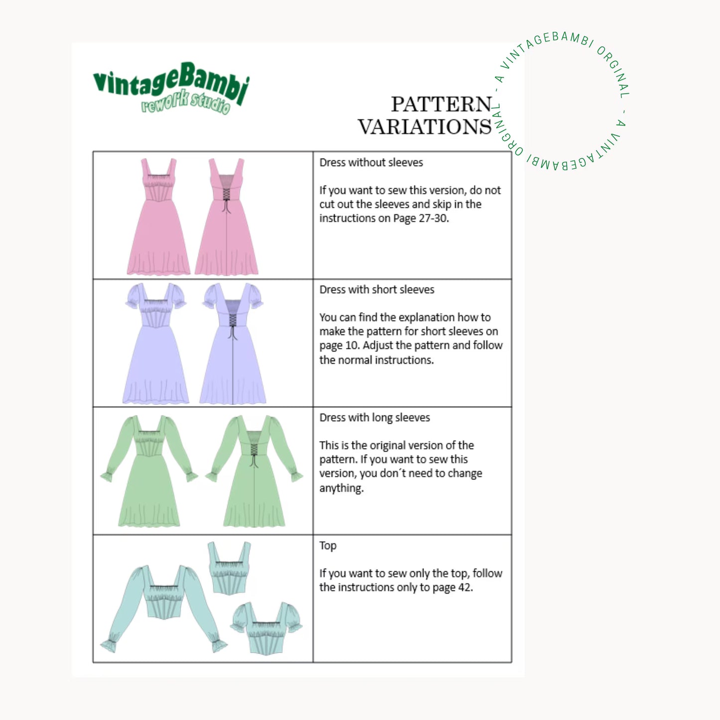 Corset dress sewingpattern ENGLISH
