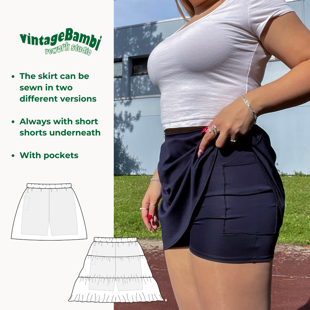 2 in 1 - Ellen skort sewingpattern ENGLISH