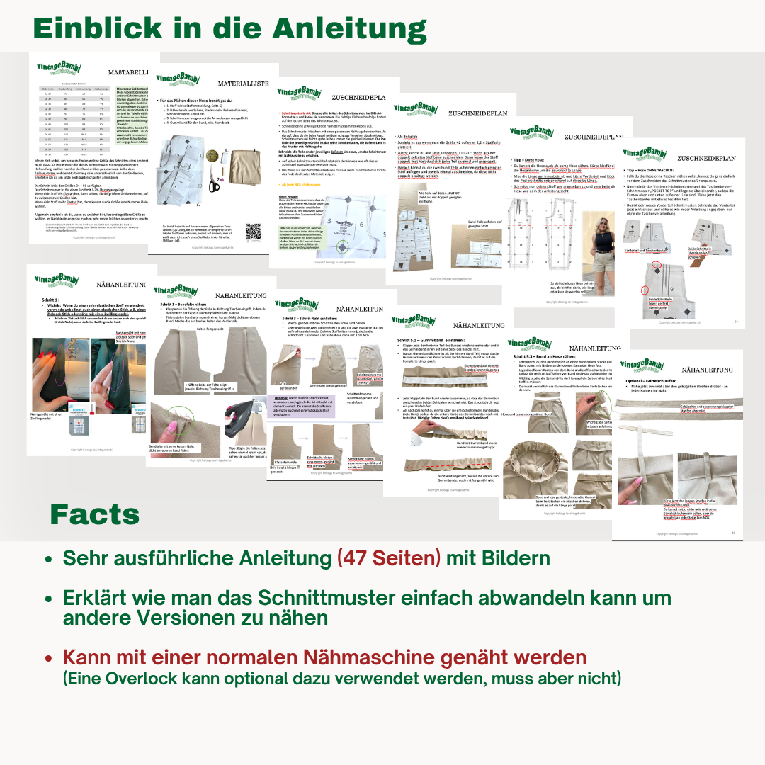 Vivian Anzugshose Schnittmuster DEUTSCH