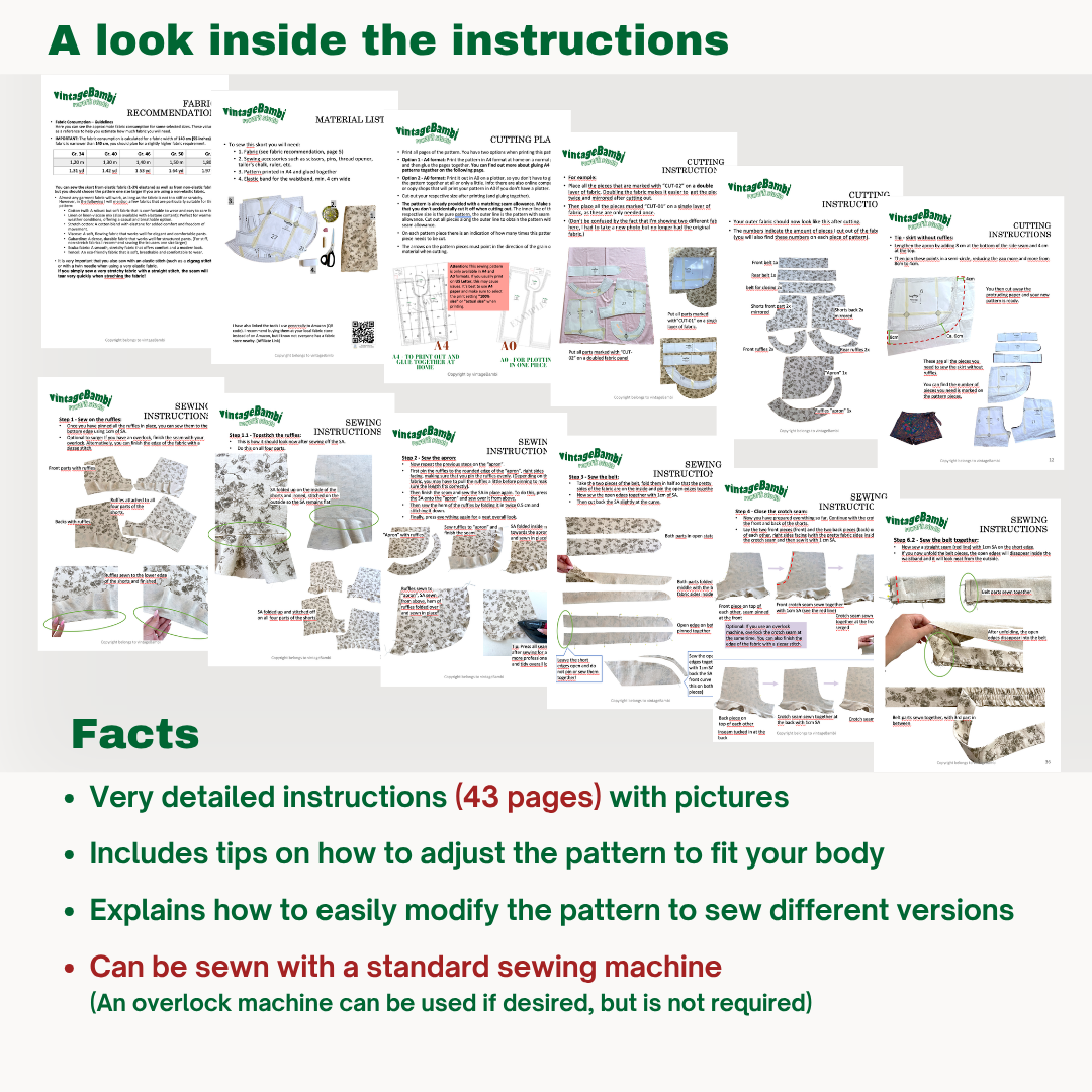Michelle skort sewingpattern ENGLISH