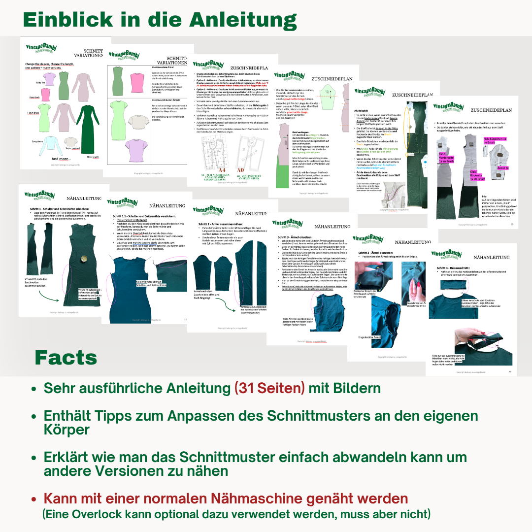Shirt / Kleid Schnittmuster DEUTSCH