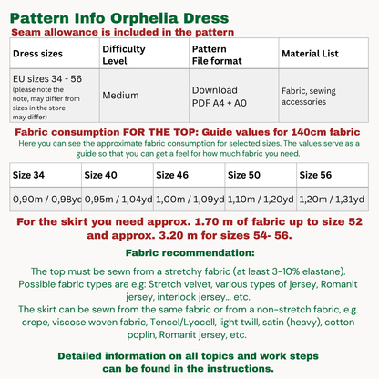 Orphelia dress sewingpattern ENGLISH