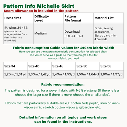 Michelle skort sewingpattern ENGLISH