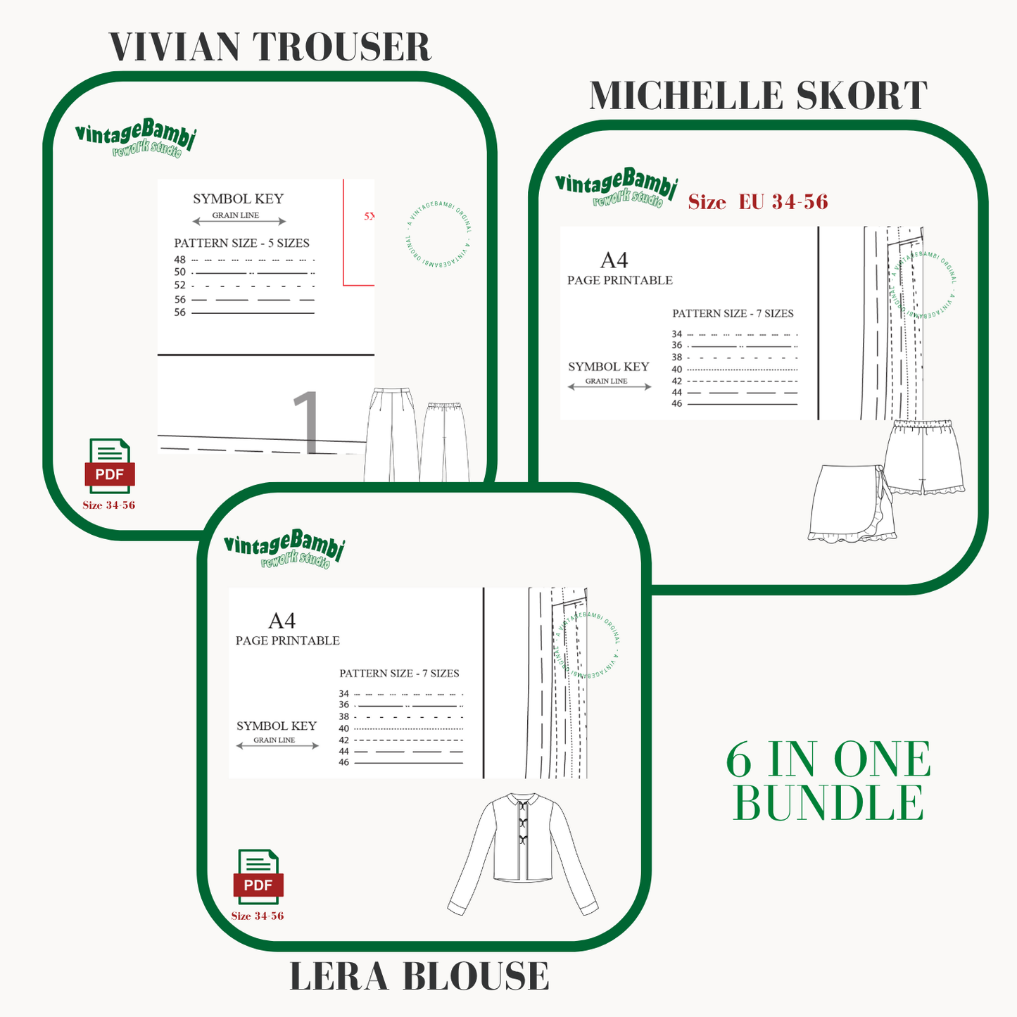 MIX sewing pattern bundle