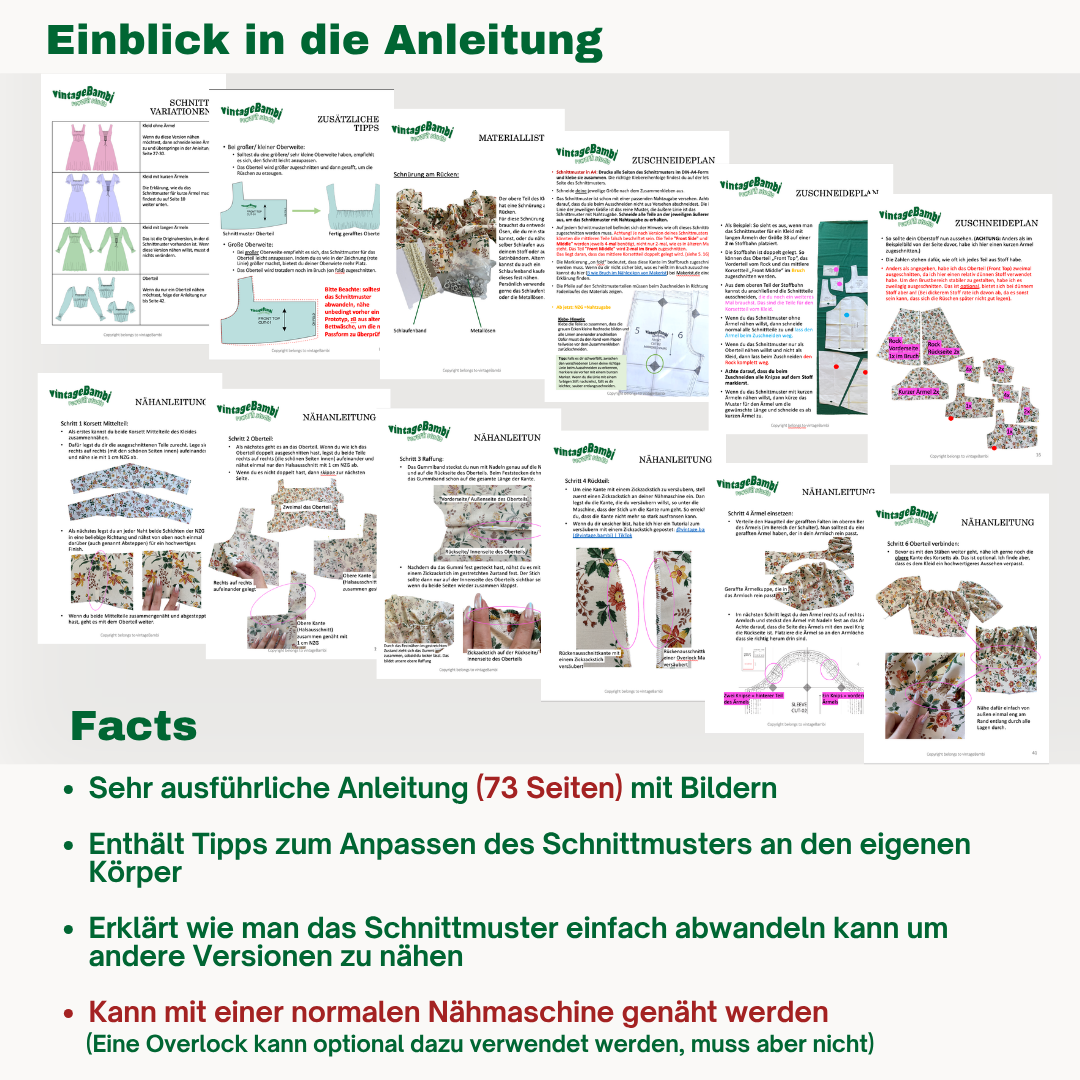 Korsett Kleid Schnittmuster DEUTSCH