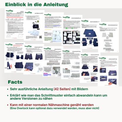 2 in 1 - Ellen Skort Schnittmuster DEUTSCH