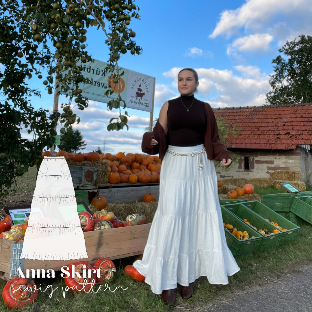 Anna maxiskirt sewingpattern ENGLISH