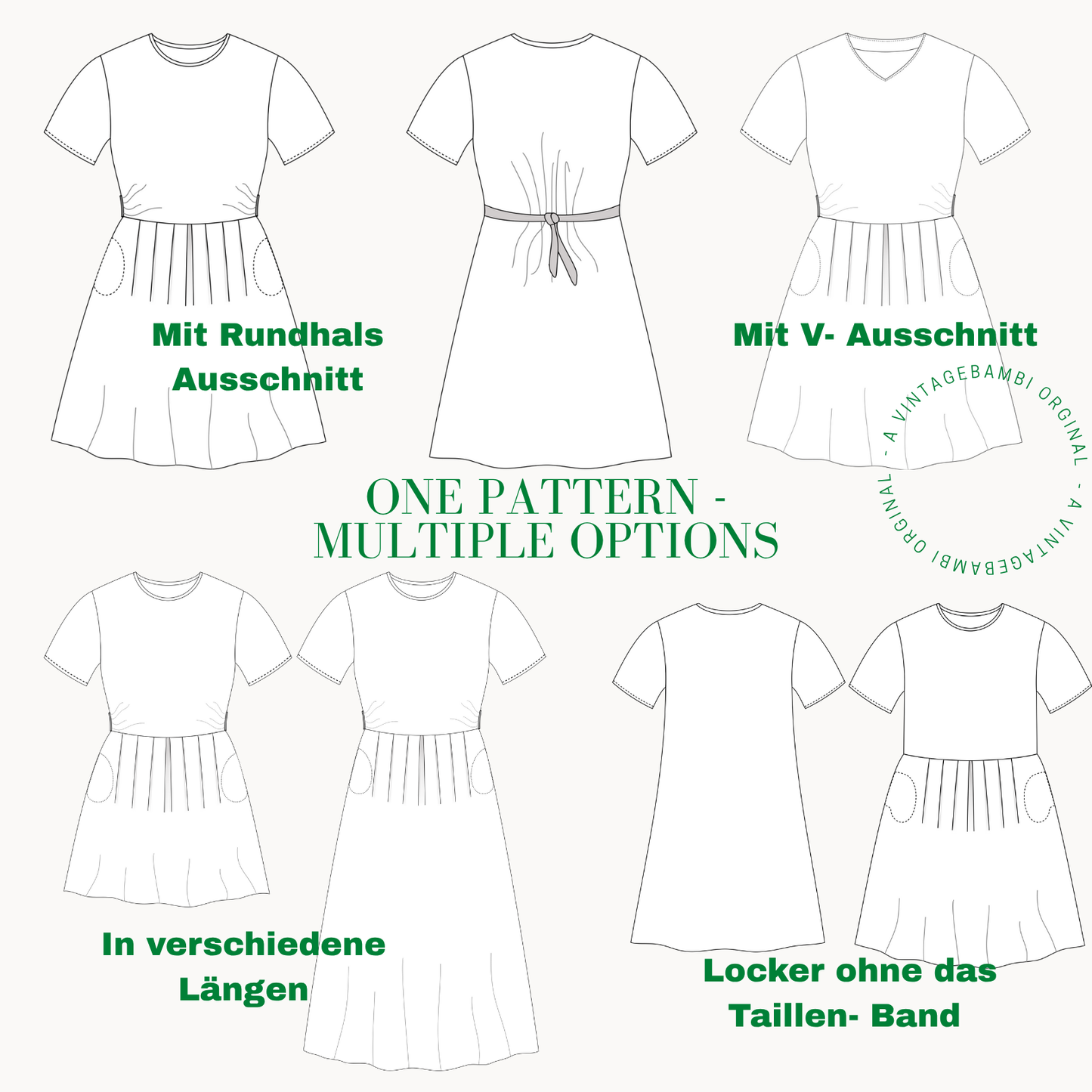 Marie Kleid Schnittmuster DEUTSCH