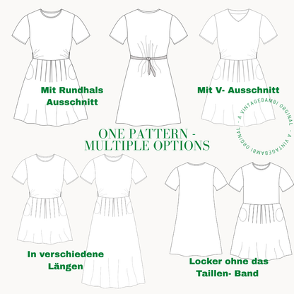 Marie Kleid Schnittmuster DEUTSCH